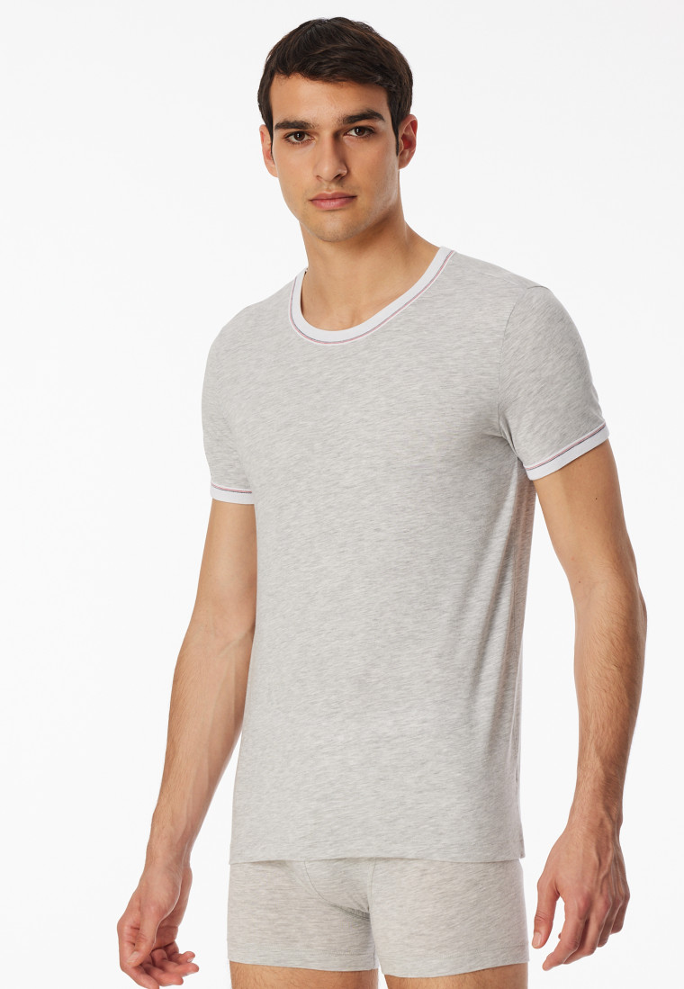 Camicia a maniche corte grigio chiaro mélange - Revival Lorenz