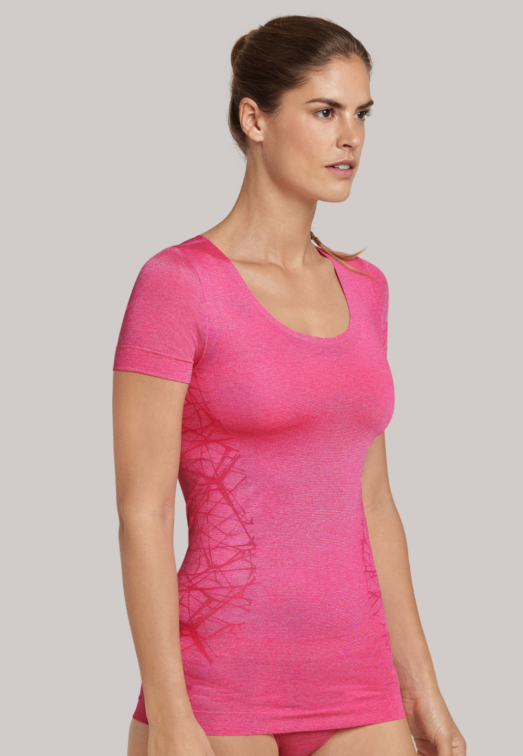 T-shirt à manches courtes ultra léger seamless rose chiné - Active Mesh Light