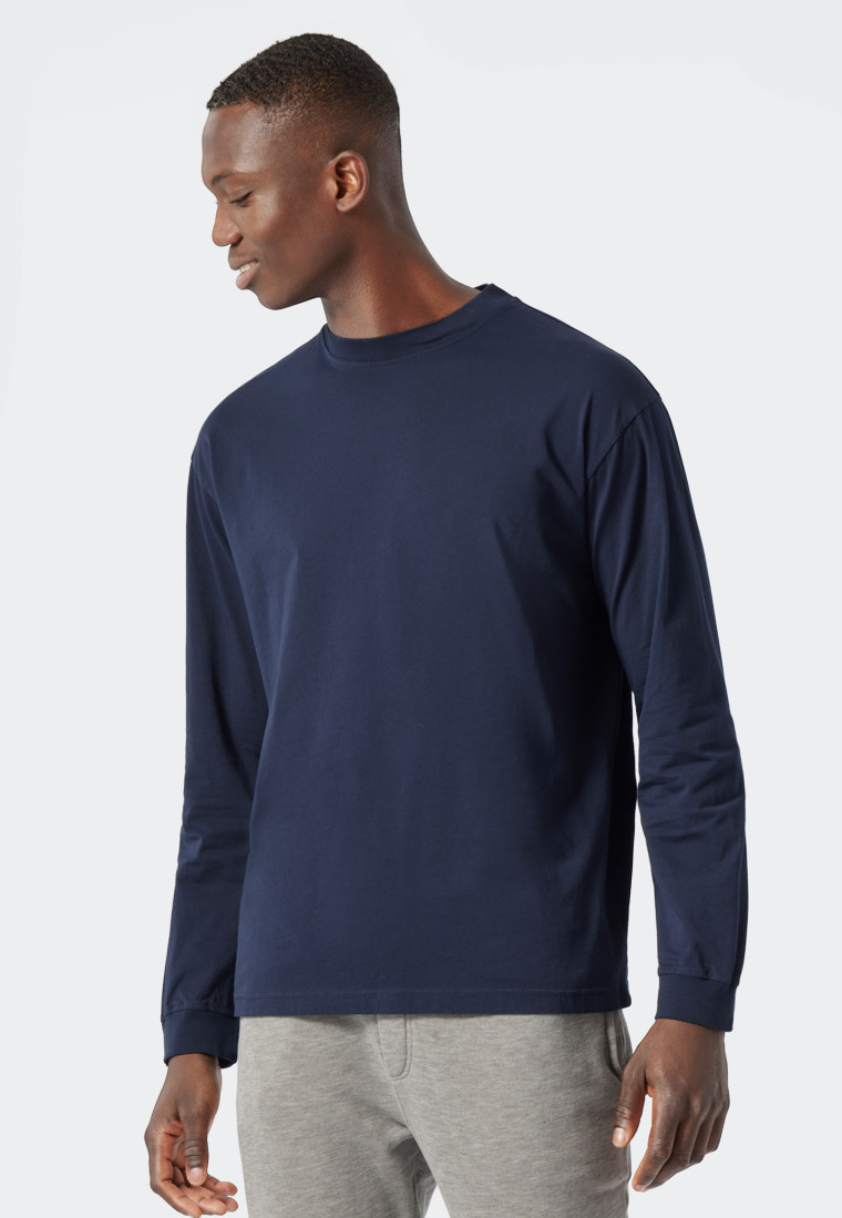 T-shirt à manches longues bleu foncé - Revival Hannes