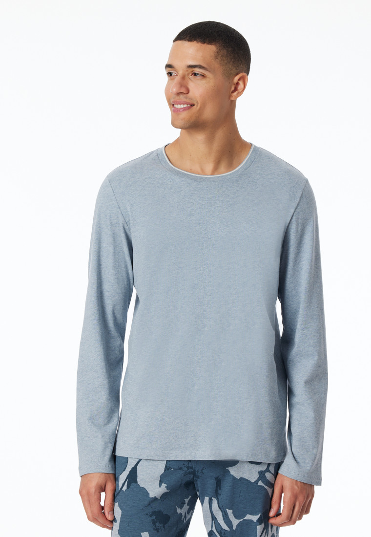 Shirt lange mouwen jeansblauw gemêleerd - Mix+ Relax