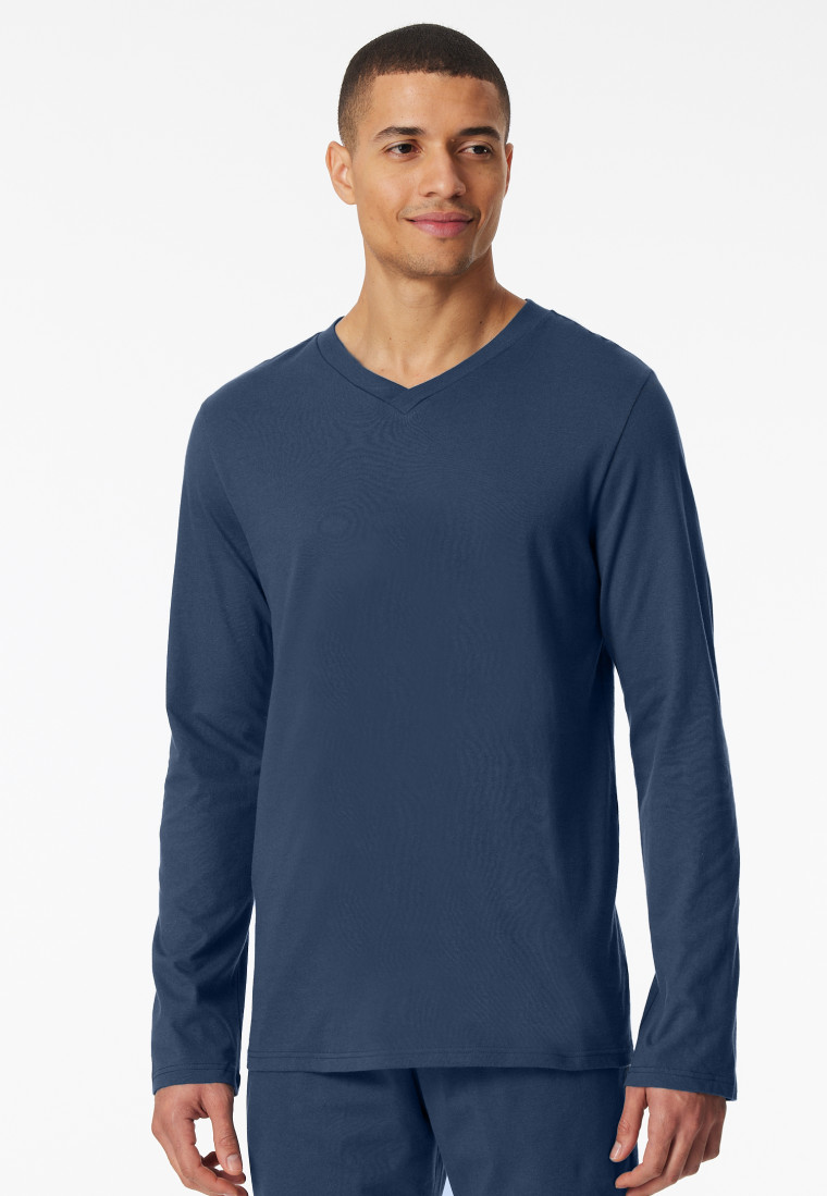 Shirt lange mouwen V-hals royal - Mix+ Relax