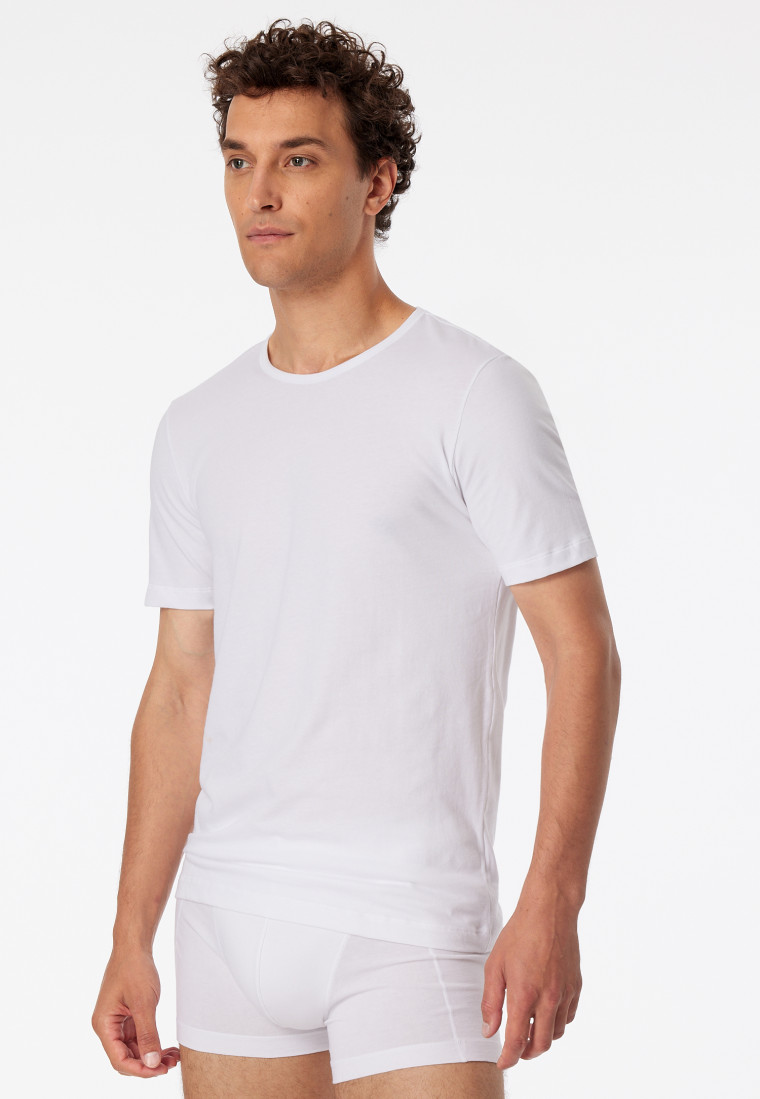 Shirts kurzarm 2er-Pack Organic Cotton weiß 95/5 SCHIESSER | – Rundhals