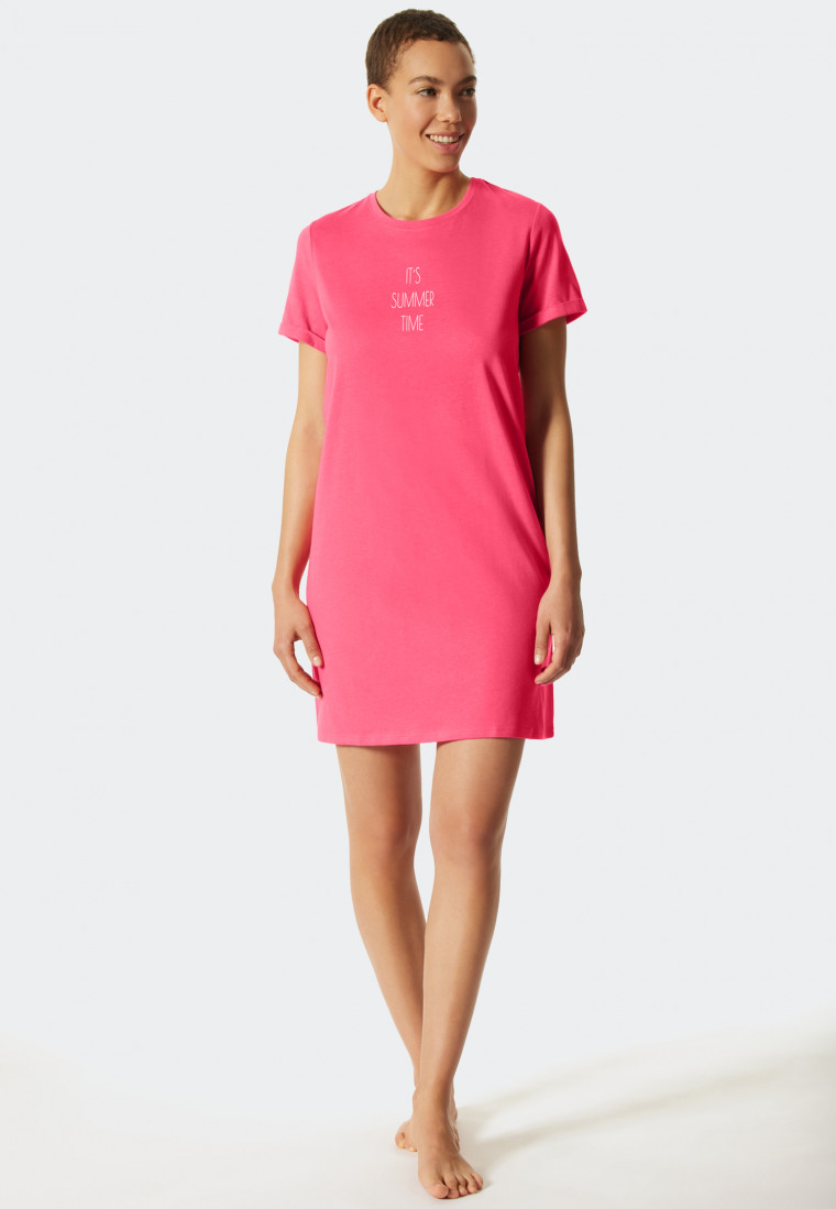 Sleepshirt kurzarm Print pink - Summer Night