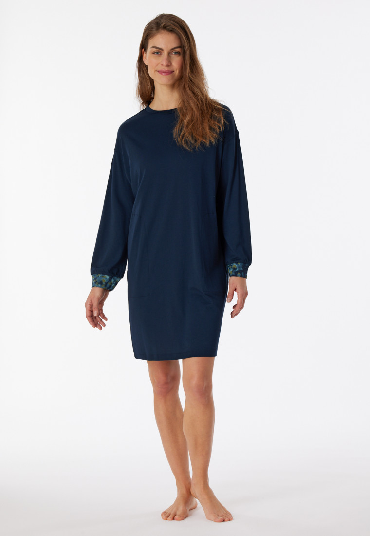 SCHIESSER - Nightwear Sleepshirt Modern langarm Modal nachtblau Oversized |