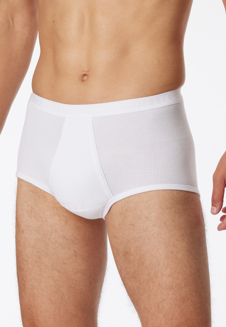 White briefs with fly Double rib - Original Classics