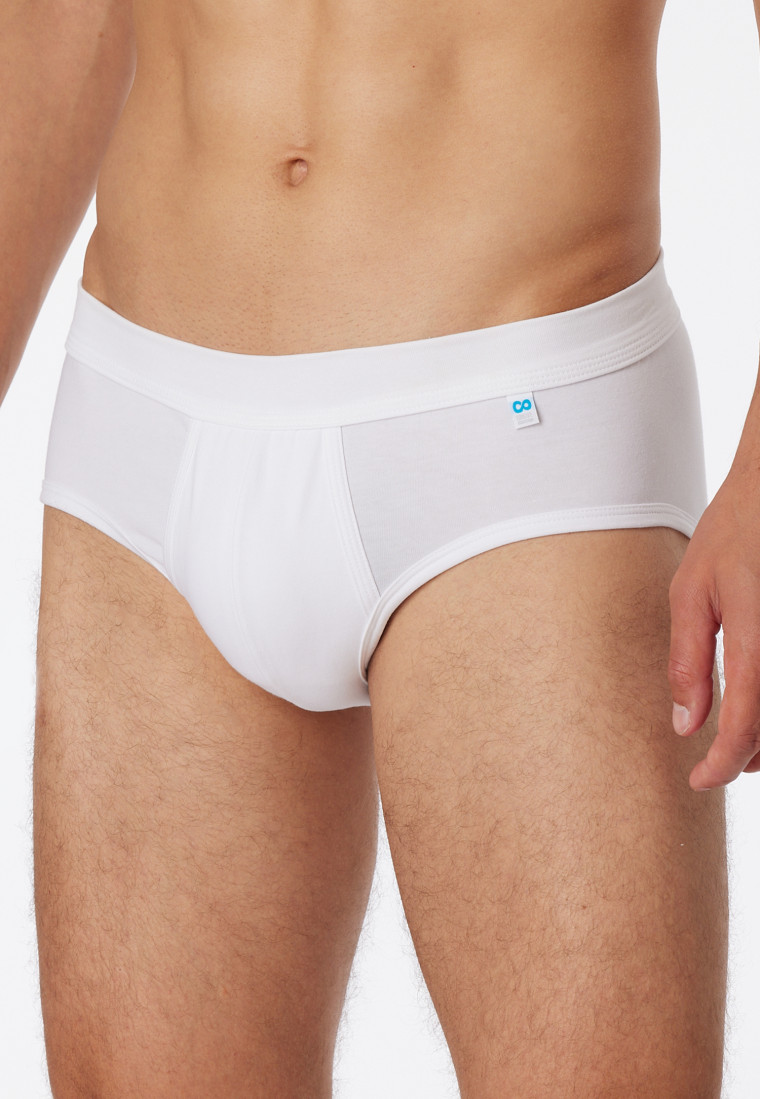 Slip sportivo con patta di colore bianco - Long Life Cotton