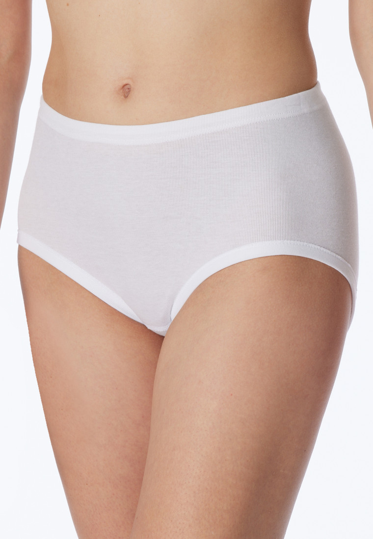 Feinripp Weiß SCHIESSER Original Classics Doppelpack Damen Taillenslips 