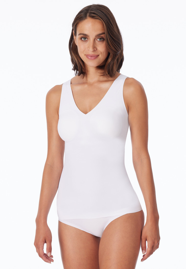 Schiesser Donna trägertop 'Invisible Soft' V-Neck PADS Lasercut 