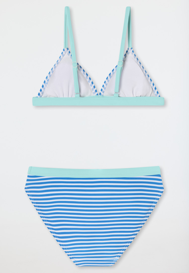 Triangel-Bikini Set Wirkware LSF40+ recycelt Streifen aquarium - Aqua