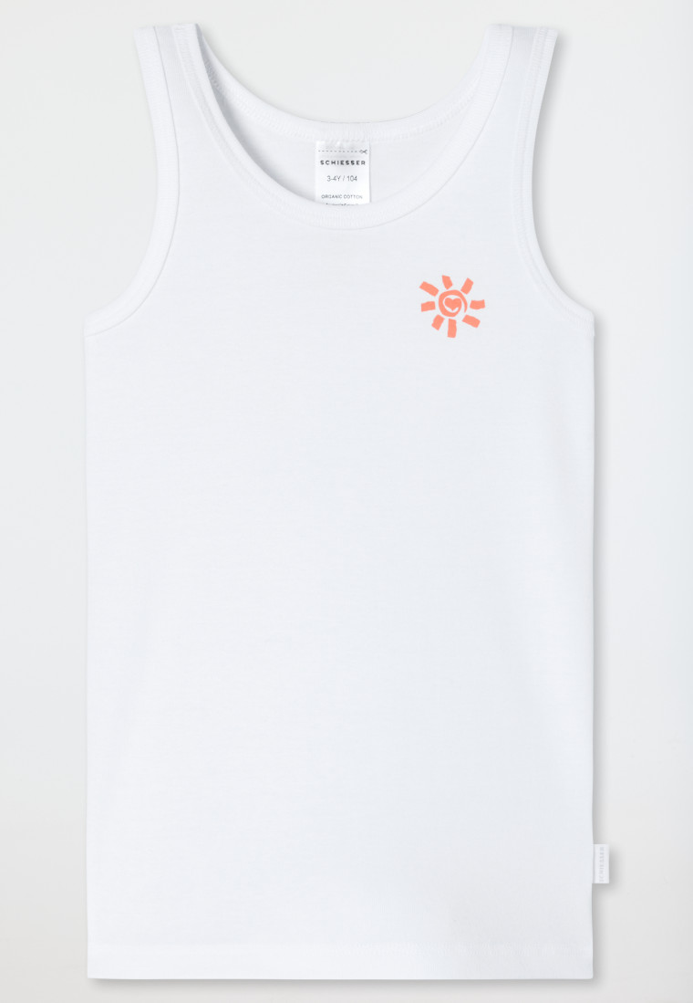 Maillots de corps soleil lot de 2 abricot/ blanc - Fine Rib