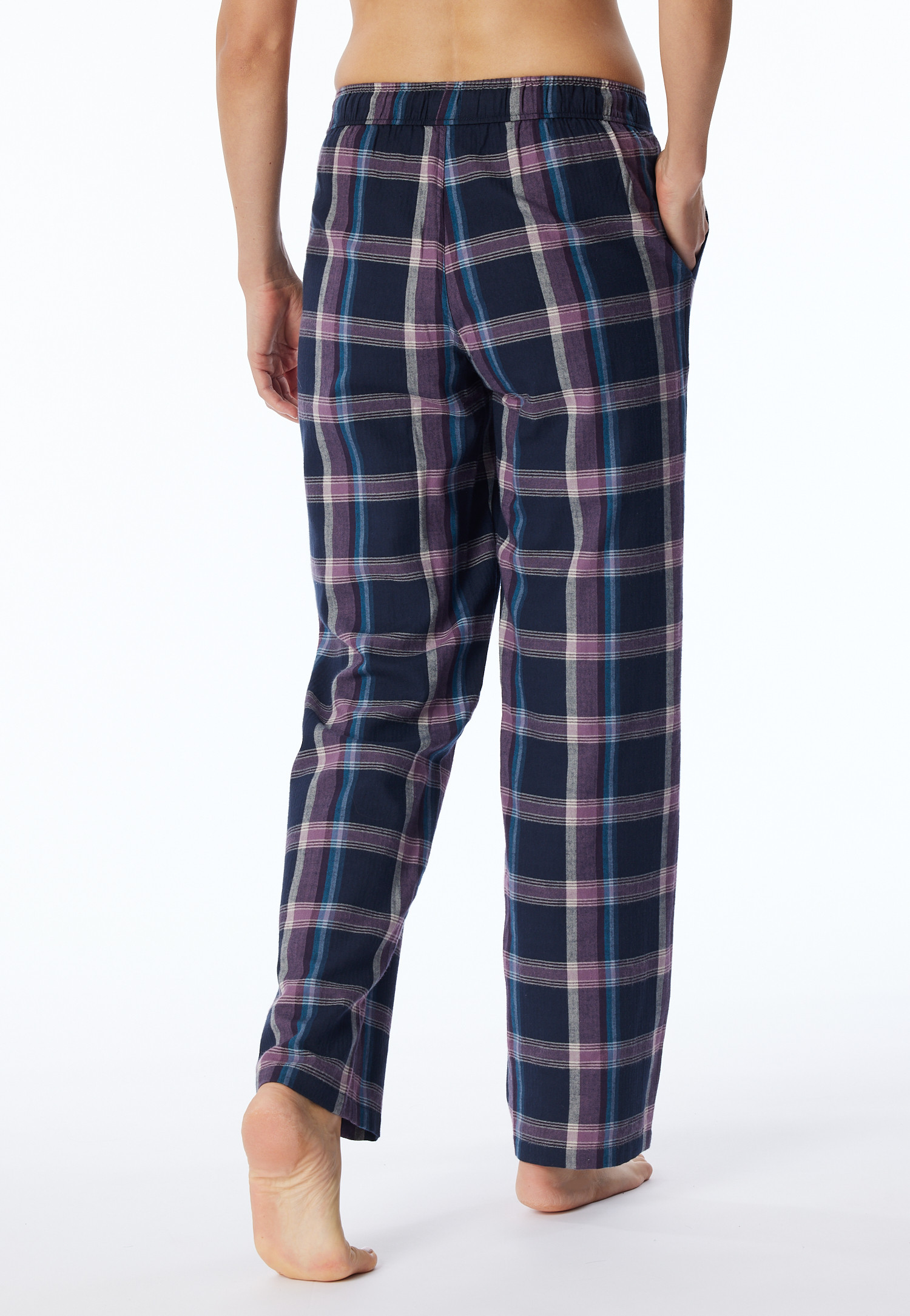 Produktbild von LNFINTDO Schlafanzug Damen Lang Baumwolle Winter Zweiteilige Kariert Pyjamas Flanell Pyjama Mit