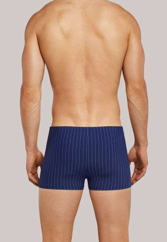 Retrozwemkleding tricot ritszakje donkerblauw-grijs gestreept - Aqua