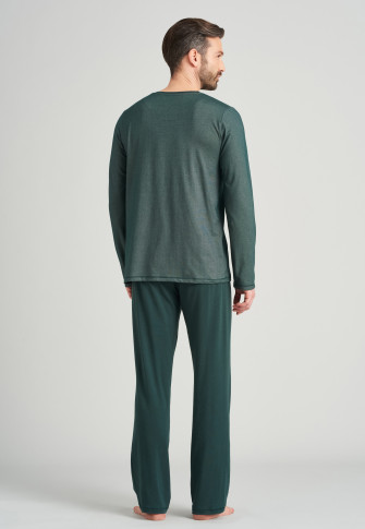 Pajamas long dark green - Piqué