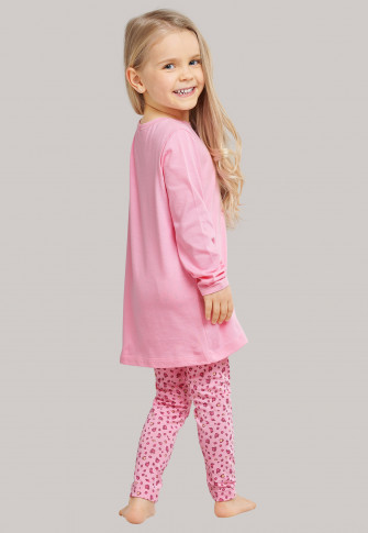 Personalized Custom Girly Pink Princess Cotton Sleepwear Pajama 2 Pcs Set