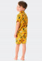 Pajamas short button placket organic cotton leopard yellow - Natural Love