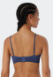 Soft bra no underwire removable cups lace blue - Seamless Recycled Rib