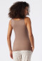 Top Tencel V-neck lace brown - Tencel Lace