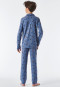 Pyjama lang Organic Cotton Knopfleiste Hund Skateboard blau - Pyjama Story