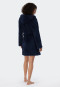 Bathrobe teddy fleece comfort fit dark blue - Essentials