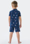 Pyjama kort biologisch katoenen knoopsluiting zeebeer piraten donkerblauw - Boys World
