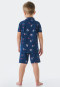 Pajamas short organic cotton button placket seal pirates dark blue - Boys World