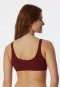 Bralette in cotone biologico a doppia costa, color terracotta - Pure Rib