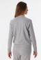 Felpa a maniche lunghe in tessuto Interlock, grigio screziato - Mix+Relax