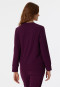 Sweatshirt long-sleeved double rib brushed V-neck plum - Mix+Relax