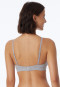 Bra wire-free double rib organic cotton removable pads heather gray - Pure Rib