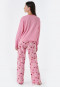 Pigiama lungo in cotone biologico con motivo di cane, rosa - Teens Nightwear