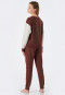 Pyjama lang Sweatware Biologisch Katoen boorden bruin - Teens Nightwear