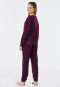 Schlafanzug lang Frottee Bündchen aubergine - Teens Nightwear