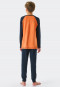 Pyjama lang biologisch katoen boorden oranje - Teens Nightwear