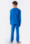 Pyjama long molleton coton bio bords-côtes Universe bleu - Teens Nightwear