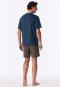 Schlafanzug kurz deep blue gemustert - Comfort Nightwear