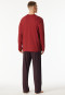 Long pyjamas Organic Cotton stripes dark red - Comfort Nightwear