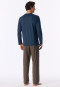 Lange pyjama, diepblauw met patroon - Comfort Nightwear
