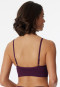 Bralette con scollo a V e spalline regolabili, color prugna - Seamless matt