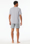 Short pyjamas V-neck chest pocket silver patterned - Comfort Essentials
