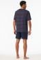 Short pyjamas with navy patterned chest pocket - Comfort Essentials