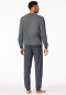 Pyjama lange borstzak donkergrijs patroon - Comfort Essentials
