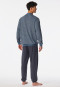 Schlafanzug lang Bündchen Karos graphit - Comfort Nightwear