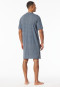 Nachthemd kurzarm Organic Cotton V-Ausschnitt Brusttasche graphit kariert - Comfort Nightwear