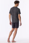 Short Pyjamas with Modal V-Neck Stripes in Graphite - Long Life Soft