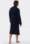 Light terry cloth bathrobe dark blue - Feather Terry