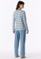 Schlafanzug lang Ringel graublau - Casual Essentials
