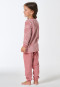 Schlafanzug lang Velour Bündchen Ringel Herz altrosa - Kids Nightwear
