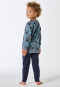 Schlafanzug lang Frottee Bündchen Dinos mineral - Kids Nightwear