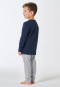 Schlafanzug lang Interlock Bündchen grau-meliert - Kids Nightwear