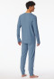 Schlafanzug Doppelripp & Jersey lang Bündchen blau-jaspe - Modern Nightwear